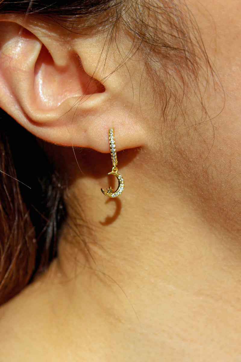 Moon and Star Earrings