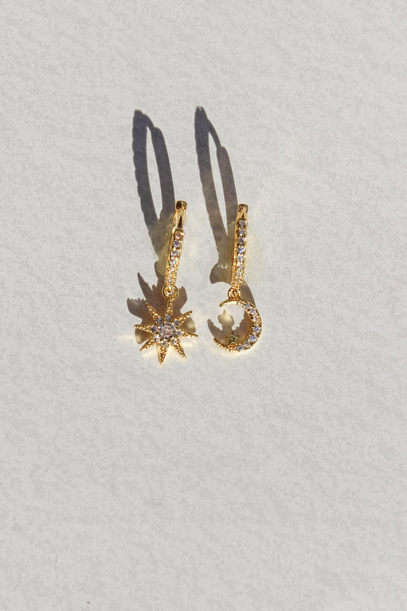 Moon and Star Earrings