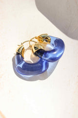 Kira Hoop Earrings/Blue - Complete. Studio