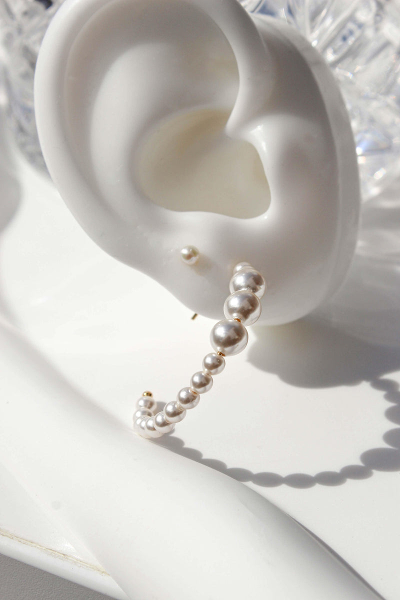 Pearl Hoop Earrings Stack - Complete. Studio