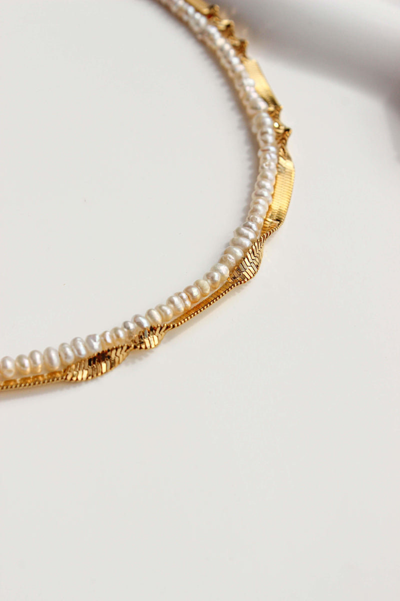 Sunshine Pearl and Chain Necklaces Stack - Complete. Studio