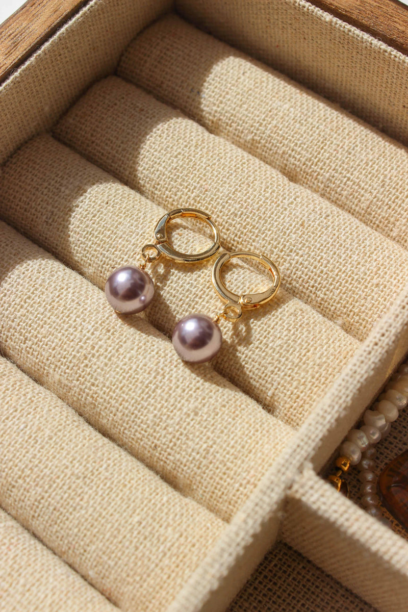 Mini Pearl Hoop Earrings - Complete. Studio