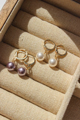 Mini Pearl Hoop Earrings - Complete. Studio