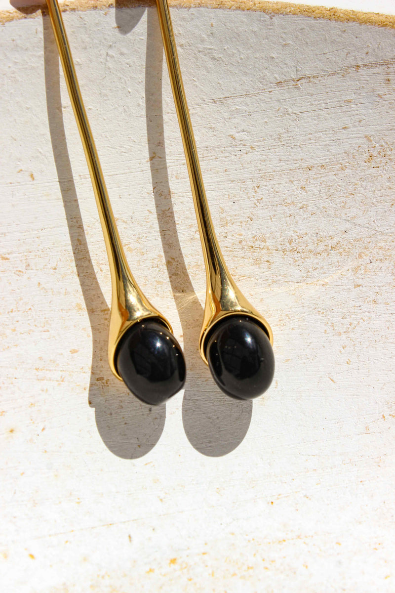 Black Onyx Drop Earrings - Complete. Studio