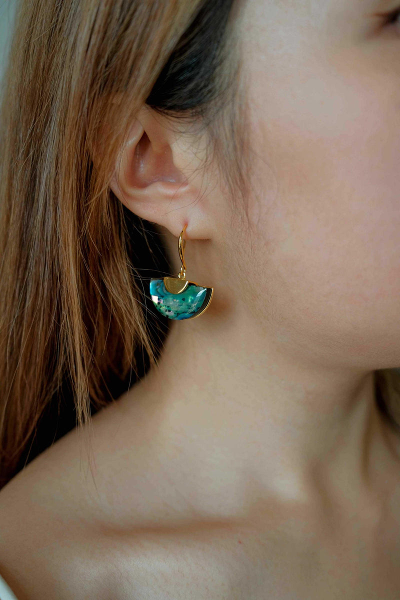 Paua Shell Earrings - Complete. Studio