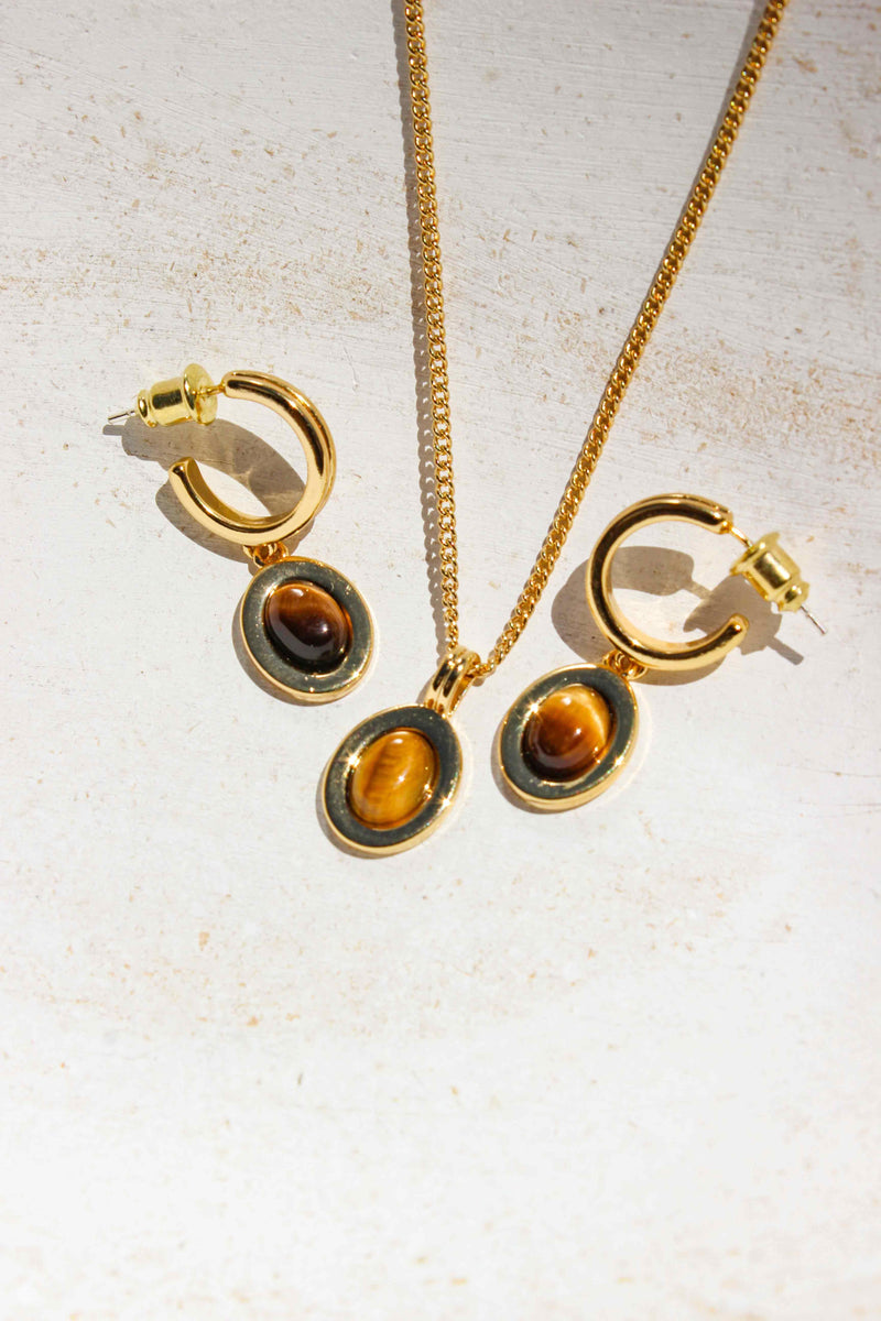 Bron Tiger's Eye Earrings - Complete. Studio