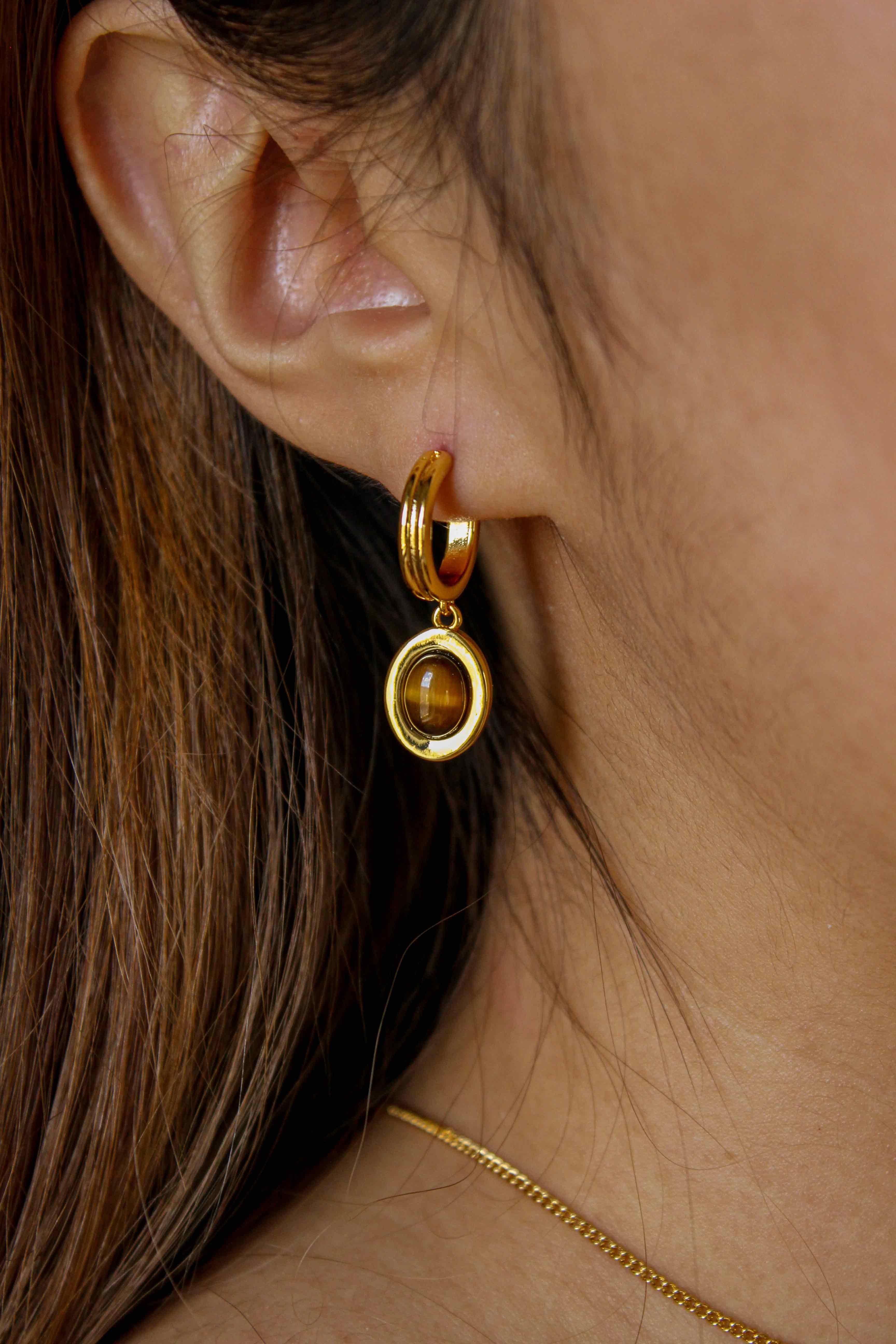 Bron Tiger's Eye Earrings - Complete. Studio